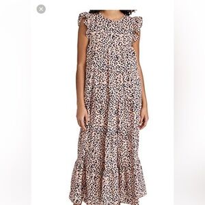 Endless Rose Animal Printed Ruffled Maxi Dress